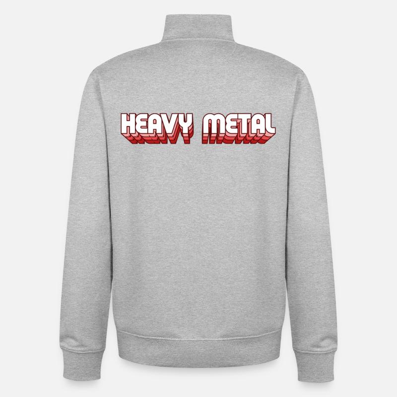 Heavy-Metal-Retro-Stil 3D-Text-Logo - Unisex Organic Zip Sweatshirt von Stanley/Stella - Grau meliert