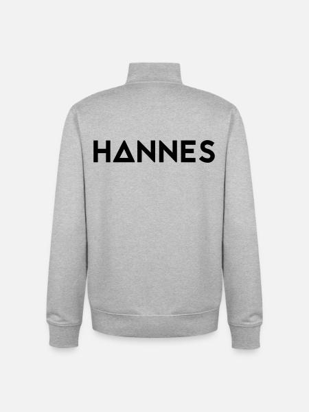 First name Hannes - Unisex Organic Zip Sweatshirt by Stanley/Stella - heather grey