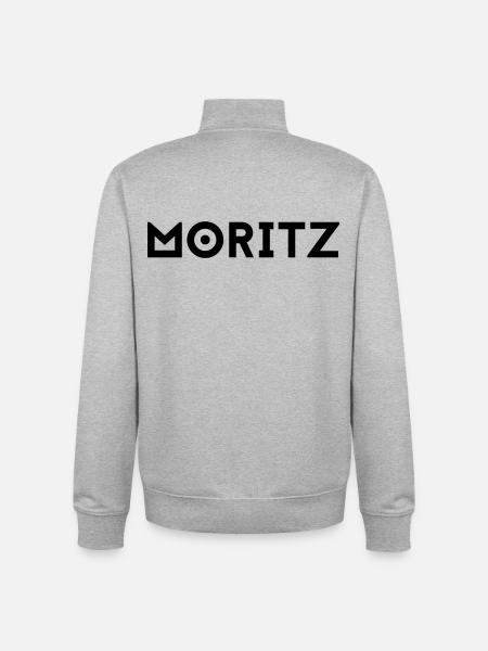 Prénom Moritz - Sweat zippé unisexe en coton bio Stanley/Stella - gris chiné