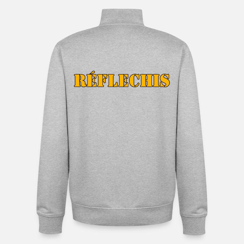 RÉFLECHIS - Sweat zippé unisexe en coton bio Stanley/Stella - gris chiné