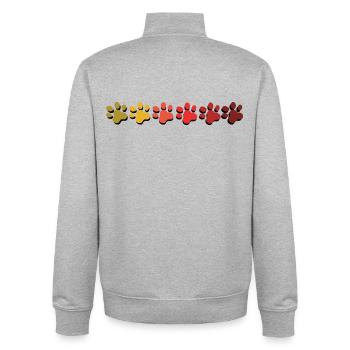 Hundepfoten Farbverlauf indischer Sommer - Unisex Organic Zip Sweatshirt von Stanley/Stella - Grau meliert - Hinten - AI Model Male 185 light (185cm)
