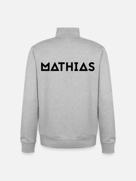 First name Mathias - Unisex Organic Zip Sweatshirt by Stanley/Stella - heather grey