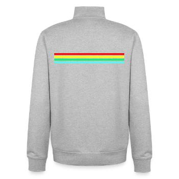 Retro Neon Friendly Raider - Unisex Organic Zip Sweatshirt by Stanley/Stella - heather grey - Back - AI Model Male 185 light (185cm)