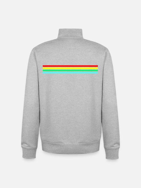 Retro Neon Friendly Raider - Unisex Organic Zip Sweatshirt by Stanley/Stella - heather grey