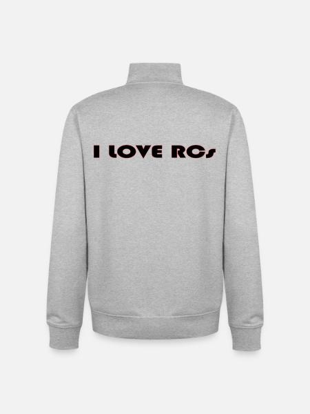 I love Rcs - Unisex Organic Zip Sweatshirt by Stanley/Stella - heather grey