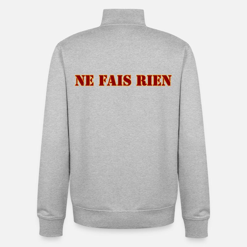 NE FAIS RIEN - Sweat zippé unisexe en coton bio Stanley/Stella - gris chiné