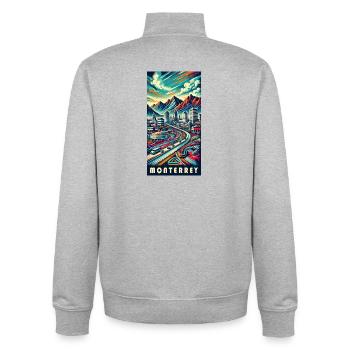 Monterrey Mexiko Stadt Reise Design - Unisex Organic Zip Sweatshirt von Stanley/Stella - Grau meliert - Hinten - AI Model Male 185 light (185cm)