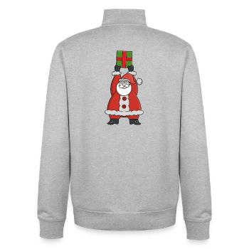 Der Weihnachtsmann ist mit Geschenken gekommen - Unisex Organic Zip Sweatshirt von Stanley/Stella - Grau meliert - Hinten - AI Model Male 185 light (185cm)