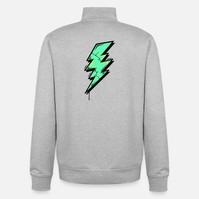 Style Éclair Éclair Abstrait - Sweat zippé unisexe en coton bio Stanley/Stella - gris chiné