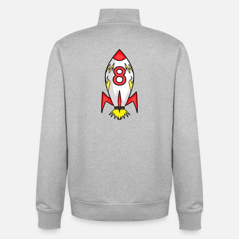 Rocket 8 years - Unisex Organic Zip Sweatshirt by Stanley/Stella - heather grey