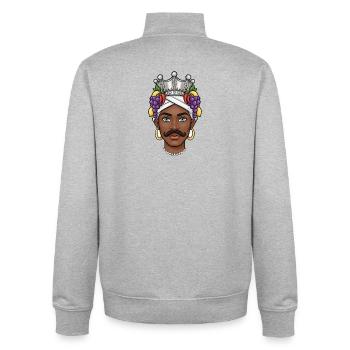 Sizilien Dunkelbrauner Mann Sizilien - Unisex Organic Zip Sweatshirt von Stanley/Stella - Grau meliert - Hinten - AI Model Male 185 light (185cm)