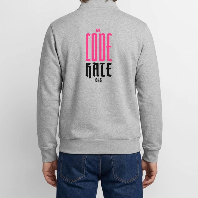 Gothic Neon CODE Vertical Unisex Organic Zip Sweatshirt by Stanley/Stella