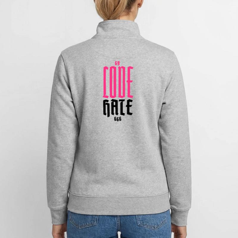 Gothic Neon CODE Vertical Unisex Organic Zip Sweatshirt by Stanley/Stella