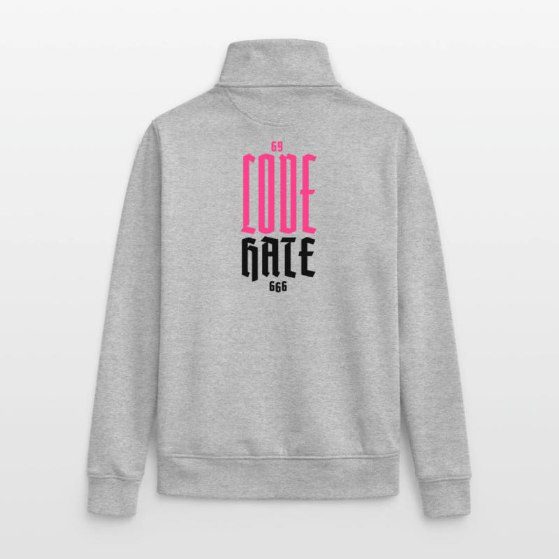 Gothic Neon CODE Vertical Unisex Organic Zip Sweatshirt by Stanley/Stella