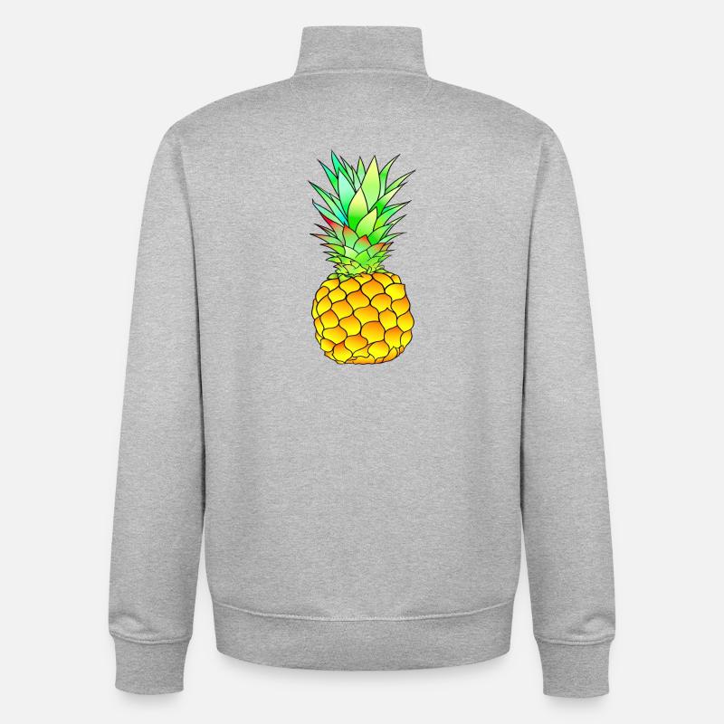 Ananas - Sweat zippé unisexe en coton bio Stanley/Stella - gris chiné