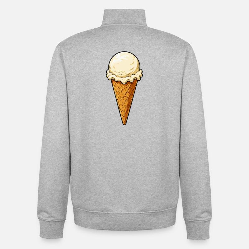 Vanille Eis Kugel - Unisex Organic Zip Sweatshirt by Stanley/Stella - heather grey