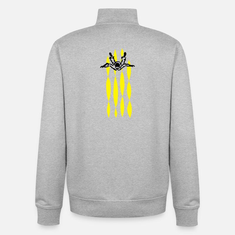 parachutisme - Sweat zippé unisexe en coton bio Stanley/Stella - gris chiné