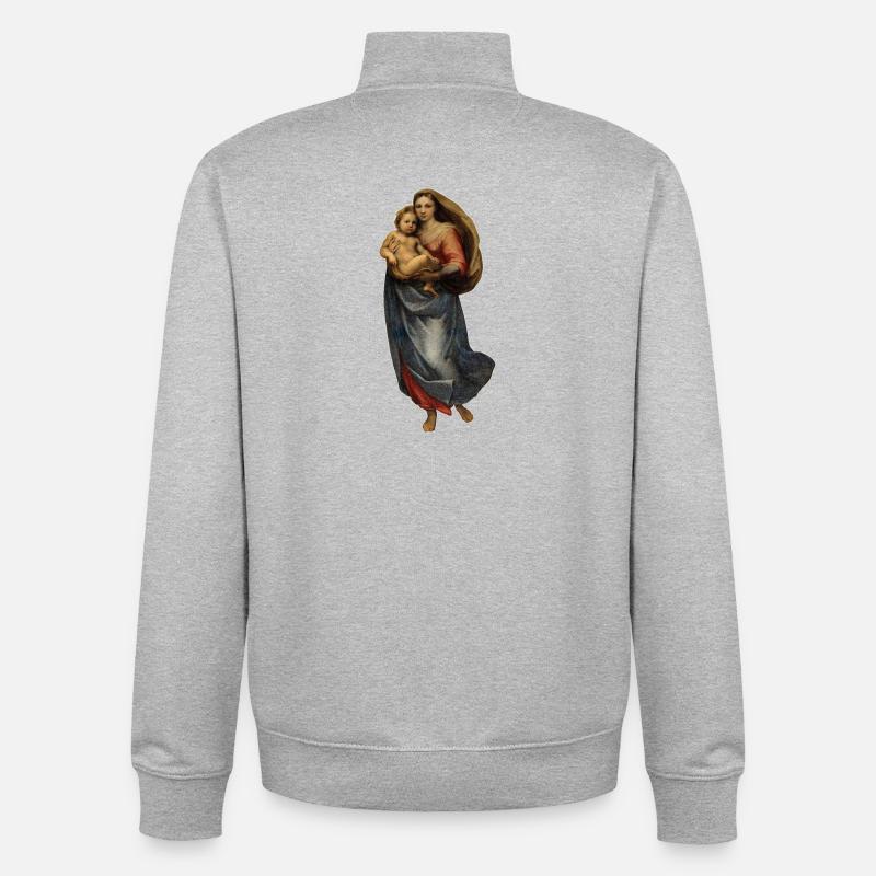 Madone Sixtine | Madone Sixtine | Raphael - Sweat zippé unisexe en coton bio Stanley/Stella - gris chiné