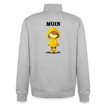 Moin - Unisex Organic Zip Sweatshirt von Stanley/Stella - Grau meliert - Hinten - AI Model Male 185 light (185cm)