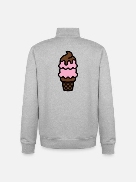 Eiswaffel Eiscreme Icon - Unisex Organic Zip Sweatshirt by Stanley/Stella - heather grey