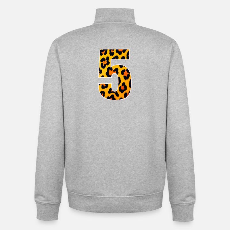 Leopard 5 Fellmuster - Unisex Organic Zip Sweatshirt von Stanley/Stella - Grau meliert