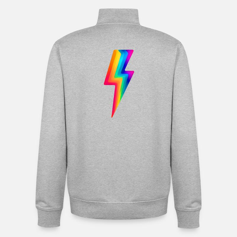 Regenbogenblitz - Unisex Organic Zip Sweatshirt von Stanley/Stella - Grau meliert