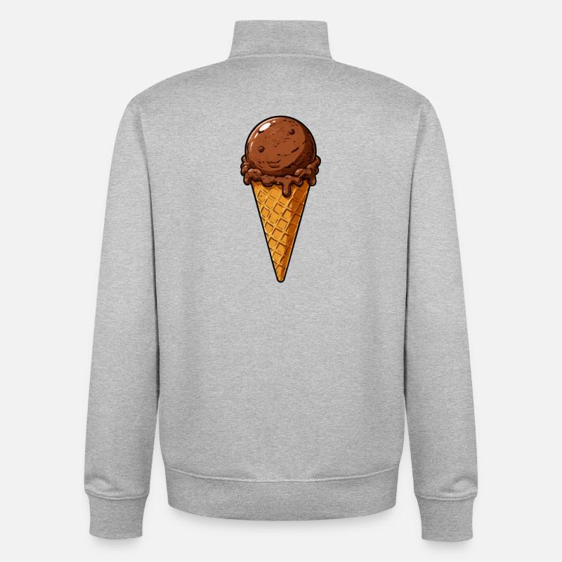 Schokoladen Eis Kugel - Unisex Organic Zip Sweatshirt von Stanley/Stella - Grau meliert