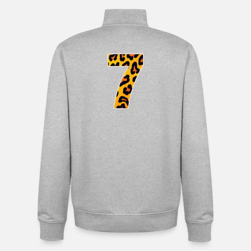 Leopard 7 Neon Muster - Unisex Organic Zip Sweatshirt von Stanley/Stella - Grau meliert