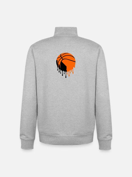 Tropfende Basketball-Straßenkunst - Unisex Organic Zip Sweatshirt von Stanley/Stella - Grau meliert