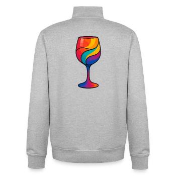 Colorful Vine Glas - Unisex Organic Zip Sweatshirt von Stanley/Stella - Grau meliert - Hinten - AI Model Male 185 light (185cm)