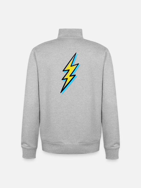 Blitz im Vorhut-Stil - Unisex Organic Zip Sweatshirt von Stanley/Stella - Grau meliert