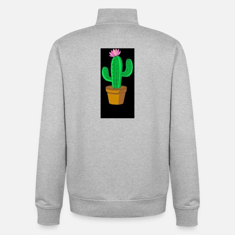 cactus - Sweat zippé unisexe en coton bio Stanley/Stella - gris chiné