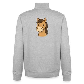 Pferdekopf - Unisex Organic Zip Sweatshirt von Stanley/Stella - Grau meliert - Hinten - AI Model Male 185 light (185cm)