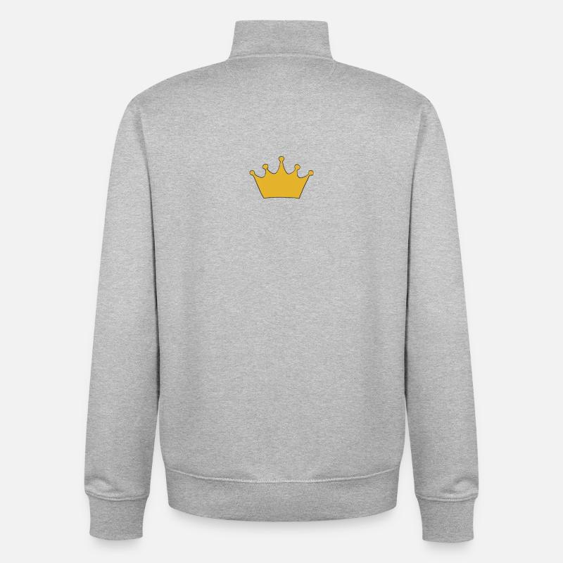 Couronne - Sweat zippé unisexe en coton bio Stanley/Stella - gris chiné