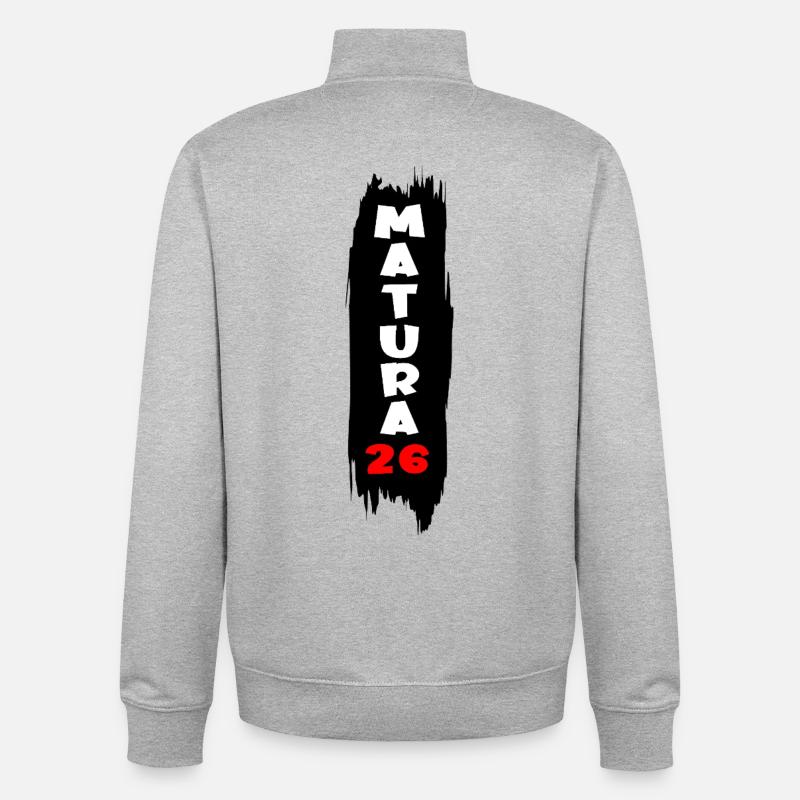 Matura Autriche 2026 - Sweat zippé unisexe en coton bio Stanley/Stella - gris chiné