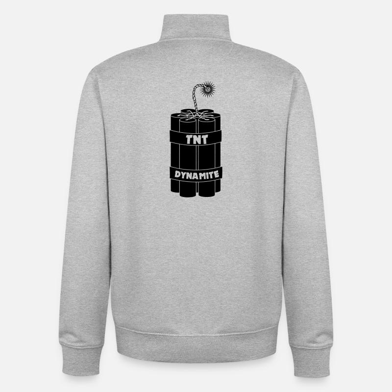 Sept bâtons de dynamite brûlants - Sweat zippé unisexe en coton bio Stanley/Stella - gris chiné