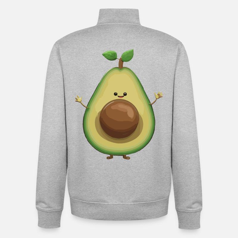 Avocat Doux Drôle Optimisme Cadeau - Sweat zippé unisexe en coton bio Stanley/Stella - gris chiné