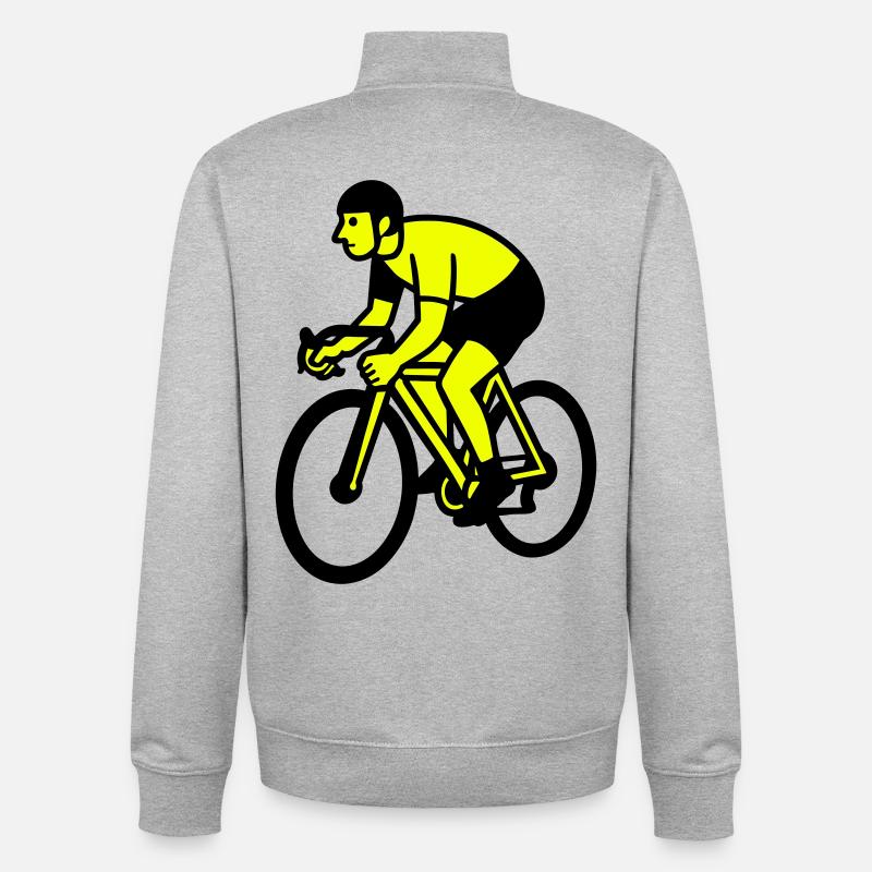 Neonrad Silhouette Radfahrer - Unisex Organic Zip Sweatshirt von Stanley/Stella - Grau meliert