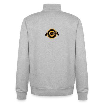 Orange Vintage Race Badge - Unisex Organic Zip Sweatshirt by Stanley/Stella - heather grey - Back - AI Model Male 185 light (185cm)