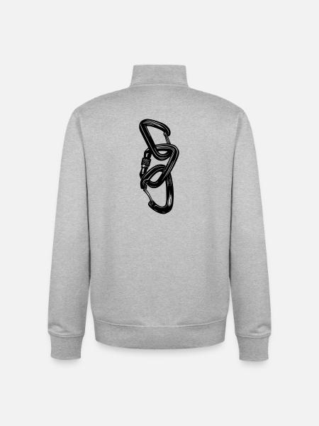 3 Karabiner – Klettern verbindet - Unisex Organic Zip Sweatshirt von Stanley/Stella - Grau meliert