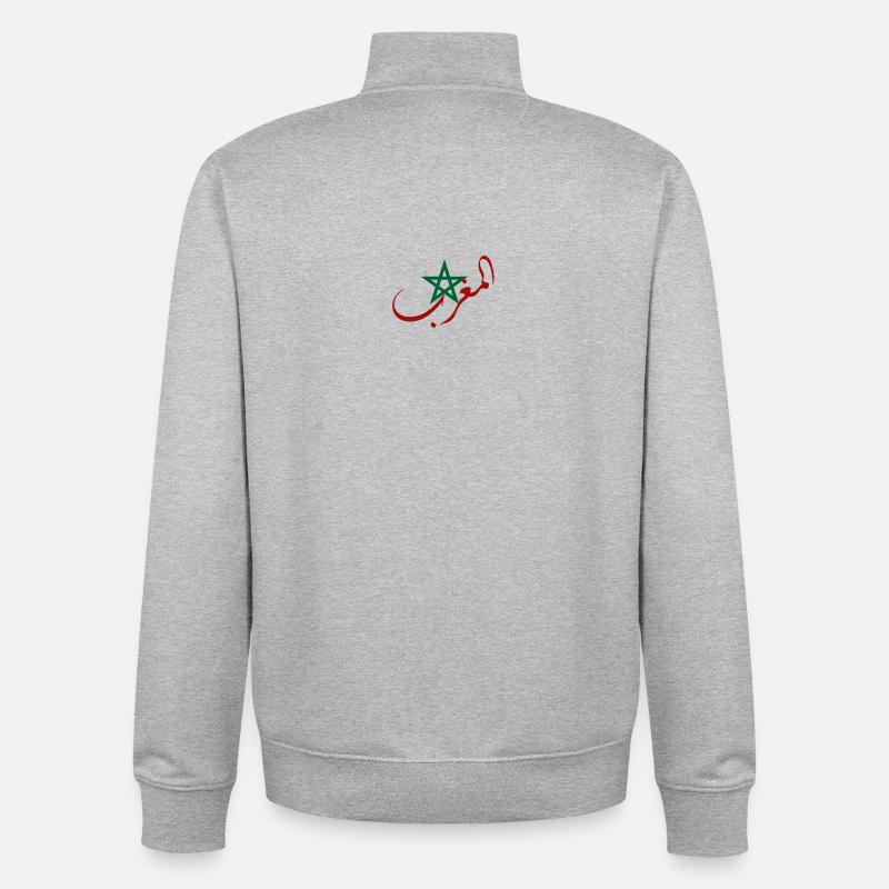 Le maroc - Sweat zippé unisexe en coton bio Stanley/Stella - gris chiné