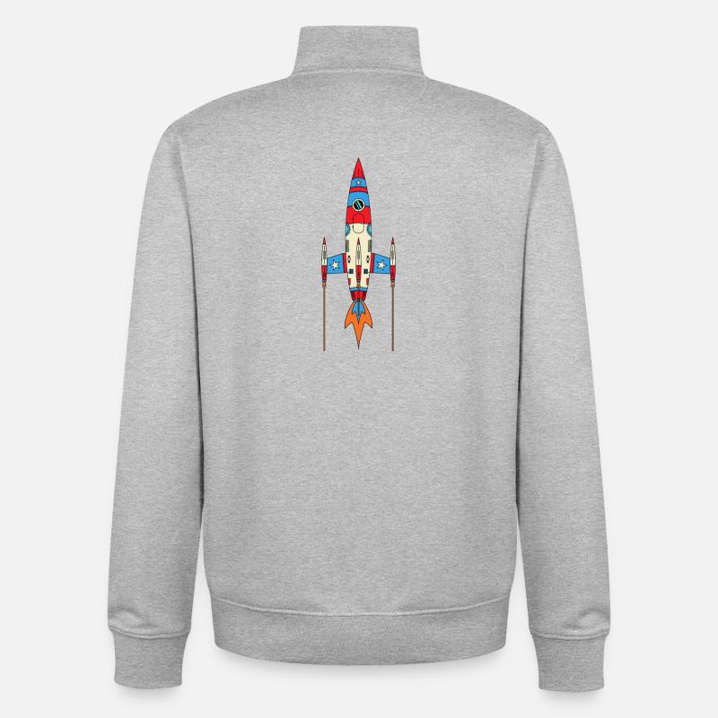 Fusée super rapide - Sweat zippé unisexe en coton bio Stanley/Stella - gris chiné