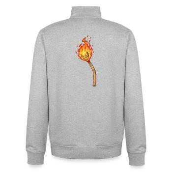 Blazing Flame Goblin - Unisex Organic Zip Sweatshirt by Stanley/Stella - heather grey - Back - AI Model Male 185 light (185cm)