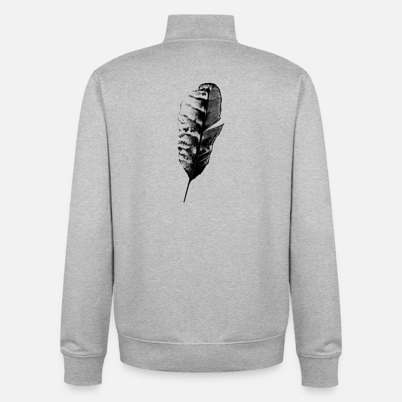 Plume d’écriture - Sweat zippé unisexe en coton bio Stanley/Stella - gris chiné