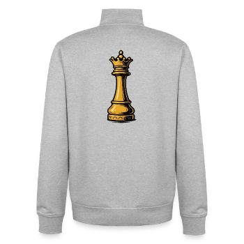 Schachfigur Dame - Unisex Organic Zip Sweatshirt von Stanley/Stella - Grau meliert - Hinten - AI Model Male 185 light (185cm)