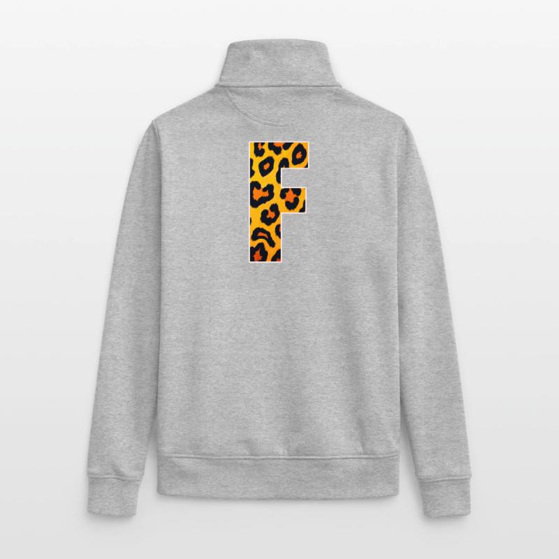 Leopard Effect Fire Orange Pattern Unisex Organic Zip Sweatshirt by Stanley/Stella