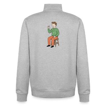 Couture Déjantée au Fil - Sweat zippé unisexe en coton bio Stanley/Stella - gris chiné - Dos - AI Model Male 185 light (185cm)