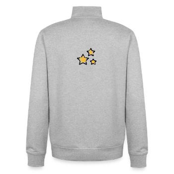 Gelbe Skizzen auf Schwarz - Unisex Organic Zip Sweatshirt von Stanley/Stella - Grau meliert - Hinten - AI Model Male 185 light (185cm)