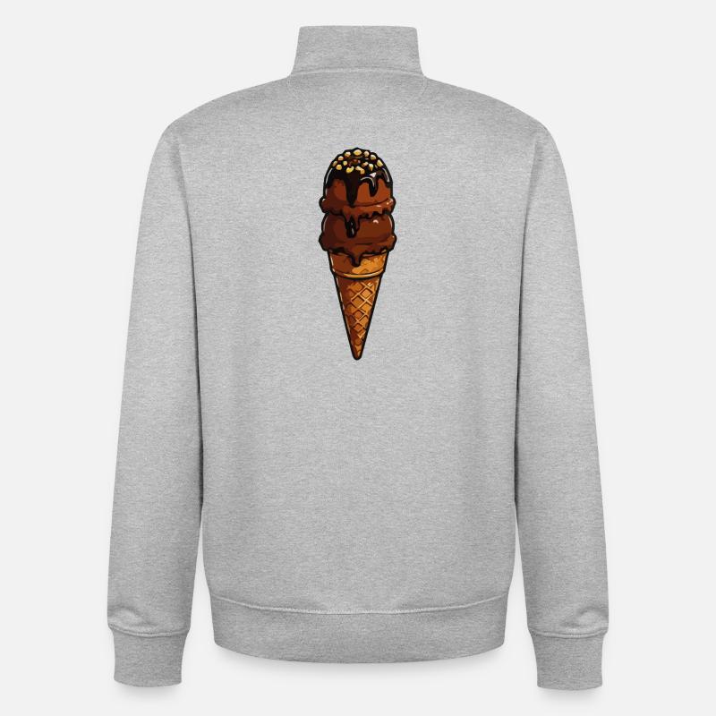 Schoko Eistütenzauber - Unisex Organic Zip Sweatshirt von Stanley/Stella - Grau meliert