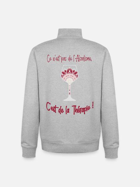 Verre therapie - Sweat zippé unisexe en coton bio Stanley/Stella - gris chiné